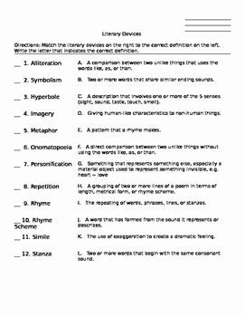 literary devices worksheet 9th grade pdf